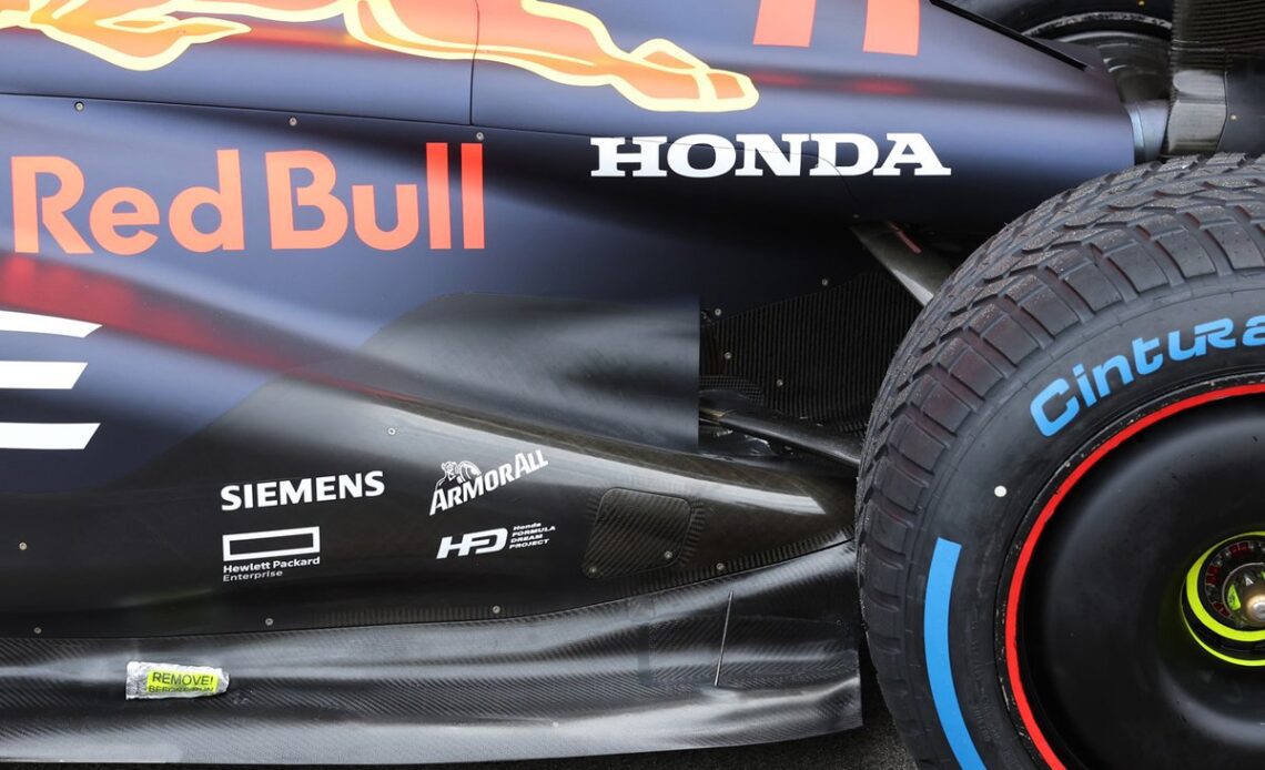 Red Bull Racing RB18 with Honda logo