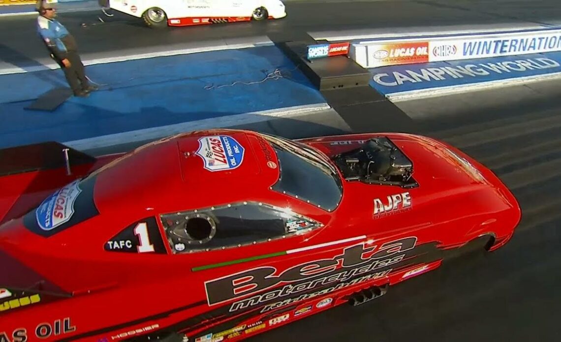 Doug Gordon, Bret Williamson, Top Alcohol Funny Car, Eliminations Rnd 2, Lucas Oil Winter Nationals,