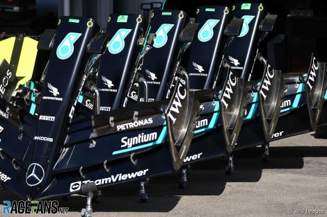 Mercedes front wings, Baku City Circuit, 2023