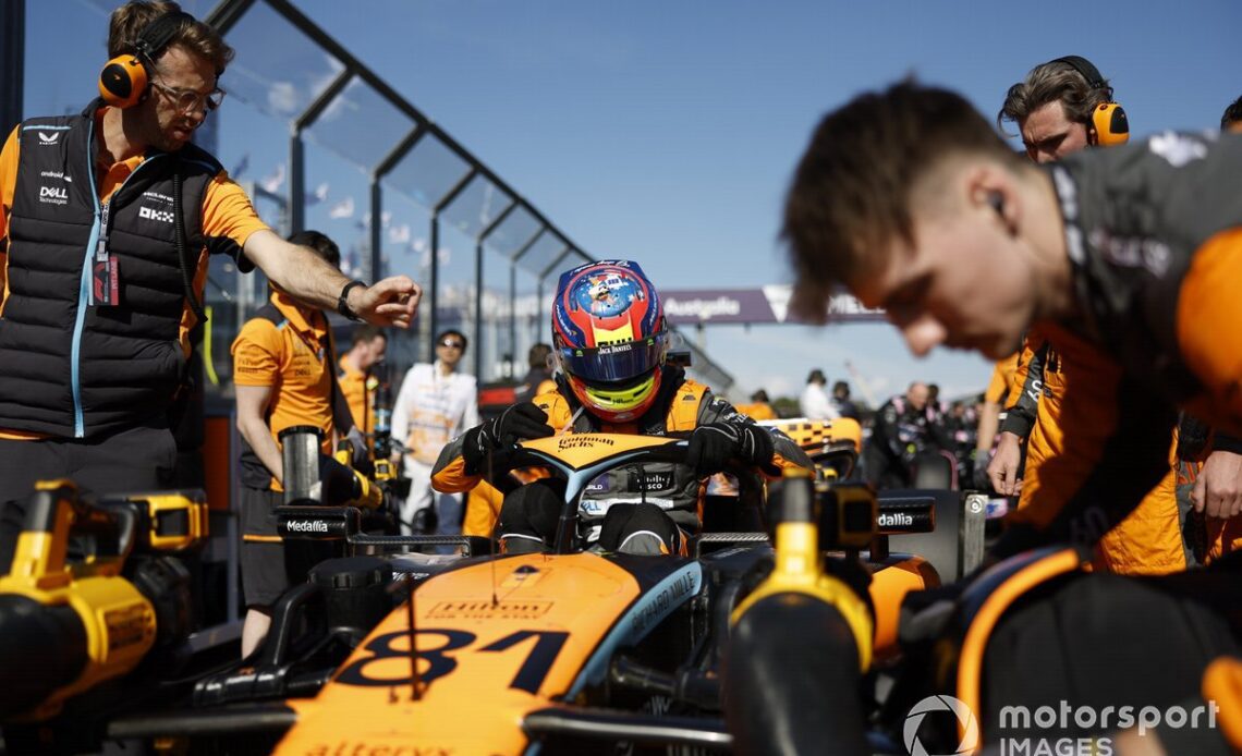 Oscar Piastri, McLaren, on the grid