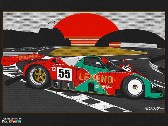 Forever A Legend. Homage artwork of 1991 24 hours of Le Mans Overall Endurance Winner Mazda 787B Group C prototype created by Machina Fanaticus