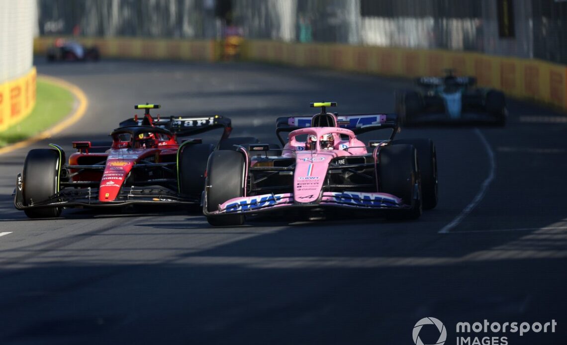 Pierre Gasly, Alpine A523, Carlos Sainz, Ferrari SF-23