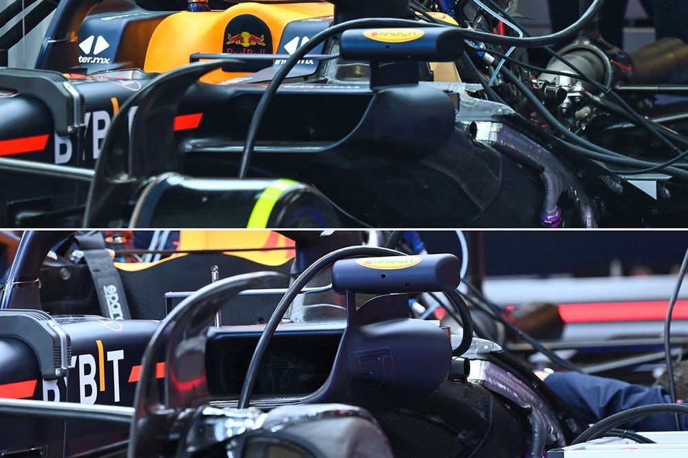 Red Bull RB19 sidepod inlet comparison
