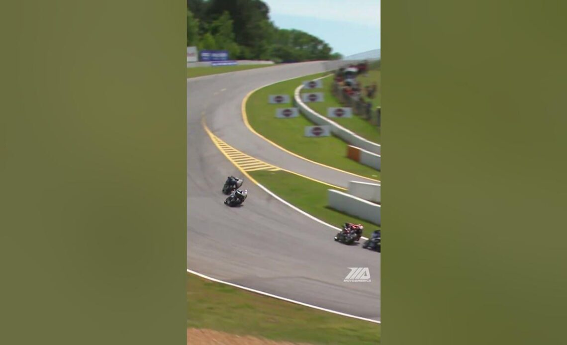 It got a little hot in Medallia Superbike race two at Road Atlanta today. #motorcycle #fire