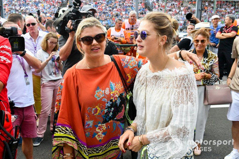 Corinna Schumacher and Gina-Maria Schumacher celebrating the F2 win of Mick Schumacher