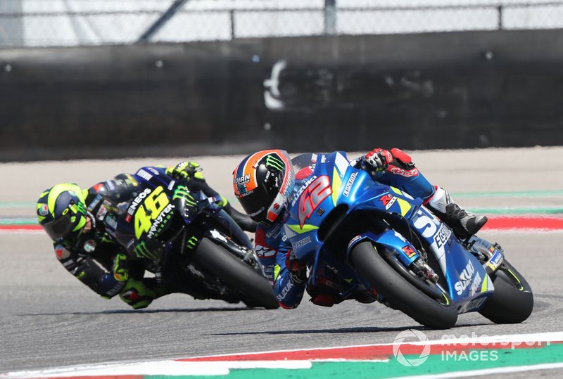 Alex Rins consigned Valentino Rossi to second in their 2019 COTA duel