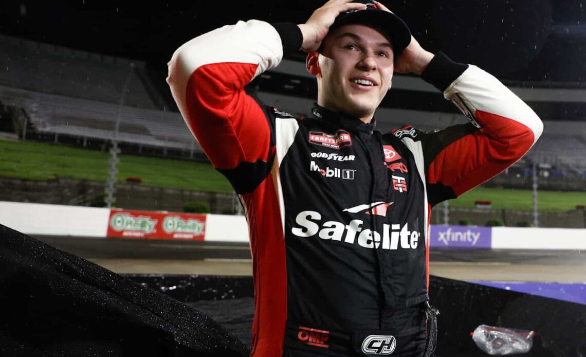 2023 Trucks Martinsville Corey Heim reacts to win (Credit: Jared C. Tilton/Getty Images via NASCAR Media)