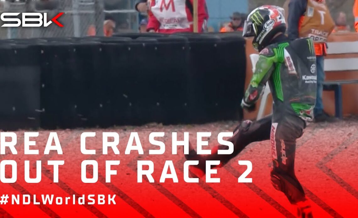 Rea crashes out of Race 2 🤯 | #NDLWorldSBK 🇳🇱