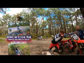 Riding an ILLEGAL Enduro Trail - TRAPPED & FINED by POLICE w/ The Bois