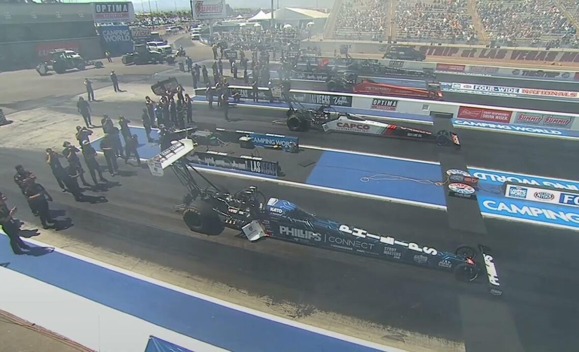 Steve Torrence, Brittany Force, Mike Salinas, Justin Ashley, Top Fuel Dragster, Qualifying Rnd 1, Fo