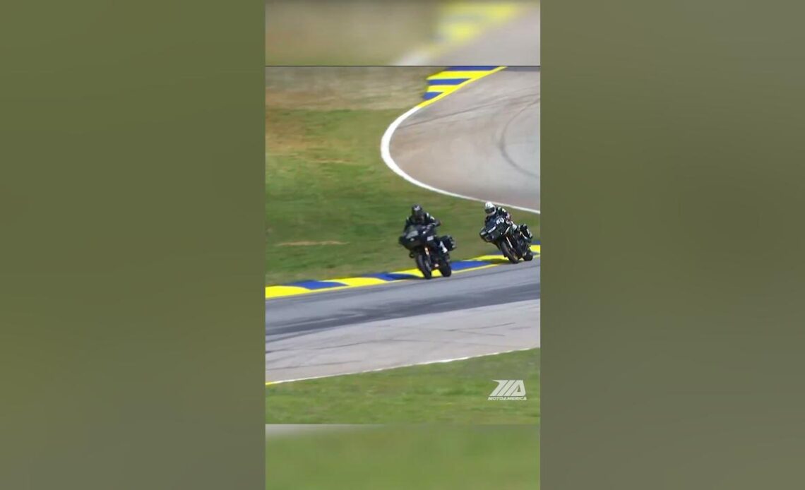 There's aBobby Fong goes down in the KOTB Challenge at Road Atlanta. #racing #motorcycle #bagger