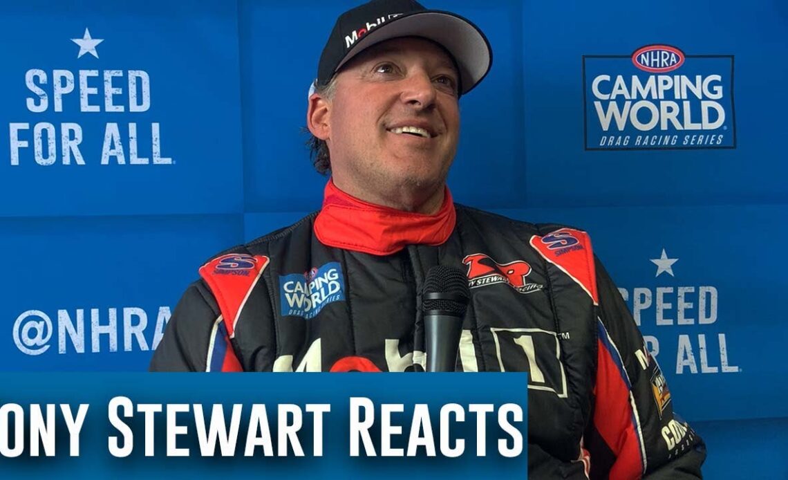 Tony Stewart reacts to first NHRA National Event win - Full Press Conference