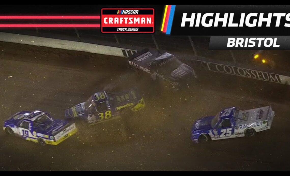 Zane Smith, Chase Purdy wreck in Turn 3 of the Weather Guard Truck Race on Dirt