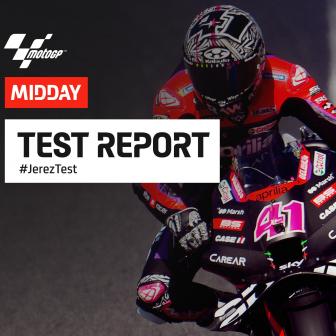 Aleix Espargaro leads tight top five mid-way through testing