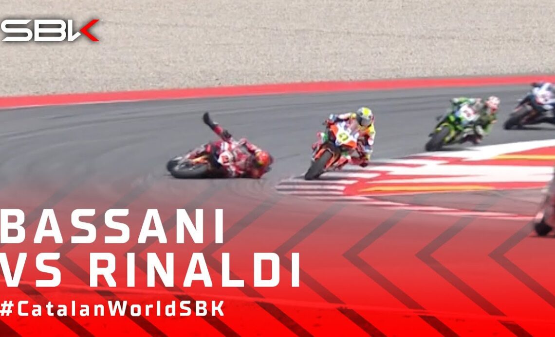 Bassani vs Rinaldi ends in gravel 💥 | #CatalanWorldSBK