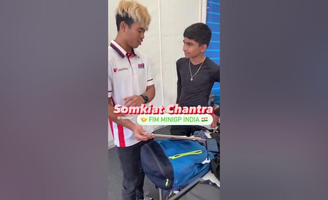 FIM MiniGP India Series 🇮🇳 meets #Moto2 star Somkiat Chantra 🤝