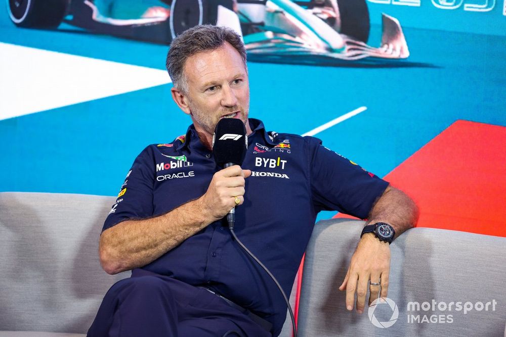 Christian Horner, Team Principal, Red Bull Racing, in the team principals Press Conference