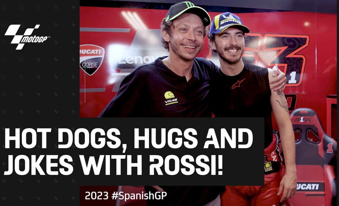 Jokes, hugs and hot dogs with "The Doctor" 🤣 🌭 | 2023 #SpanishGP UNSEEN