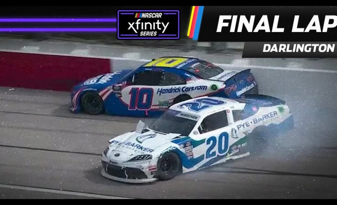 Kyle Larson wins the Xfinity race after a late-race pass