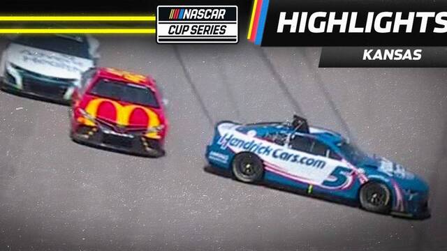 Larson spins after contact from Reddick after taking lead at Kansas