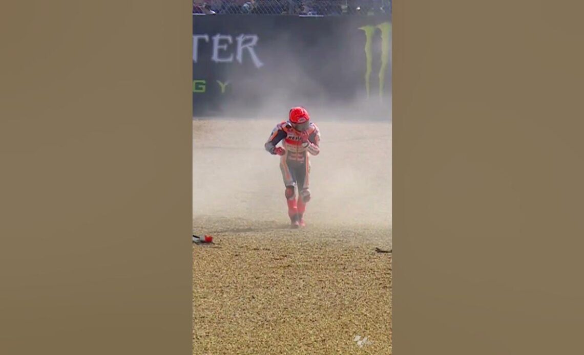 Marc Marquez suffers an early crash in P1 upon return 😱 | 2023 #FrenchGP 🇫🇷