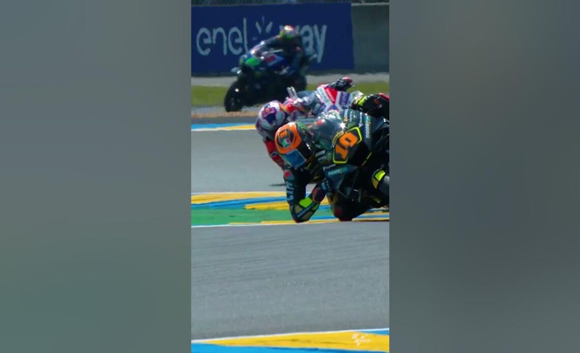 Marini and Alex Marquez crash out after contact! | 2023 #FrenchGP