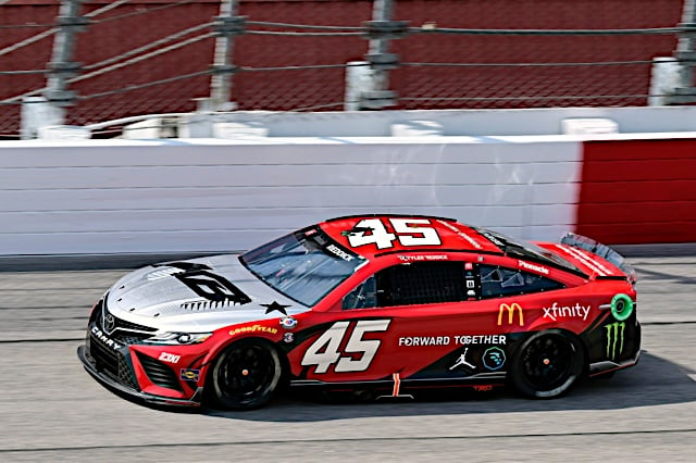 NASCAR Cup Series car of #45: Tyler Reddick, 23XI Racing, Forward Together Toyota Camry, on track at Darlington Raceway in the Goodyear 400, NKP