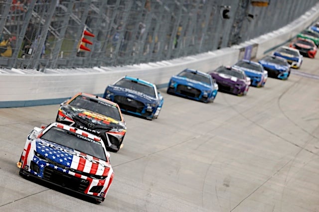 NASCAR Cup Series driver Ross Chastain races in front of the line in the Wurth 400 at Dover Motor Speedway, NKP