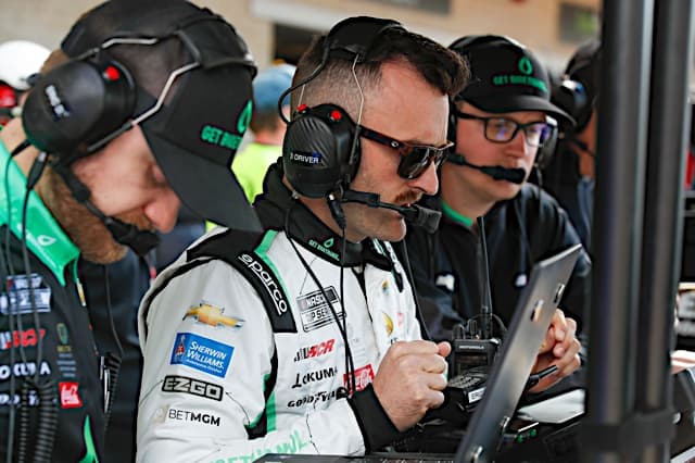 NASCAR Cup Series driver Austin Dillon studies data at Circuit of the Americas, NKP