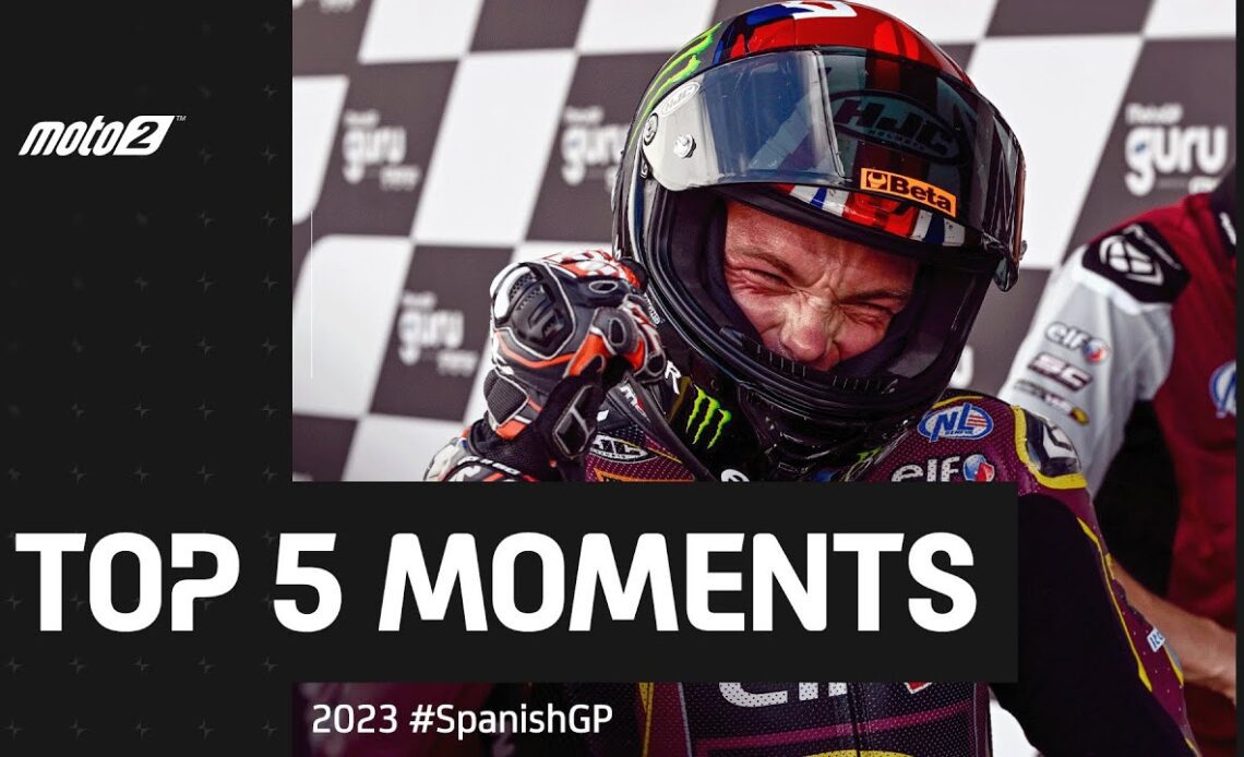 Top 5 Moto2™ Moments | 2023 #SpanishGP 🇪🇸