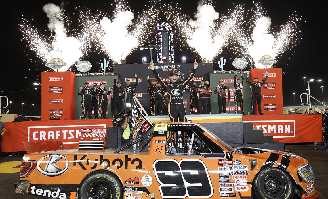 Ben Rhodes claims NASCAR Truck title in controversial finale