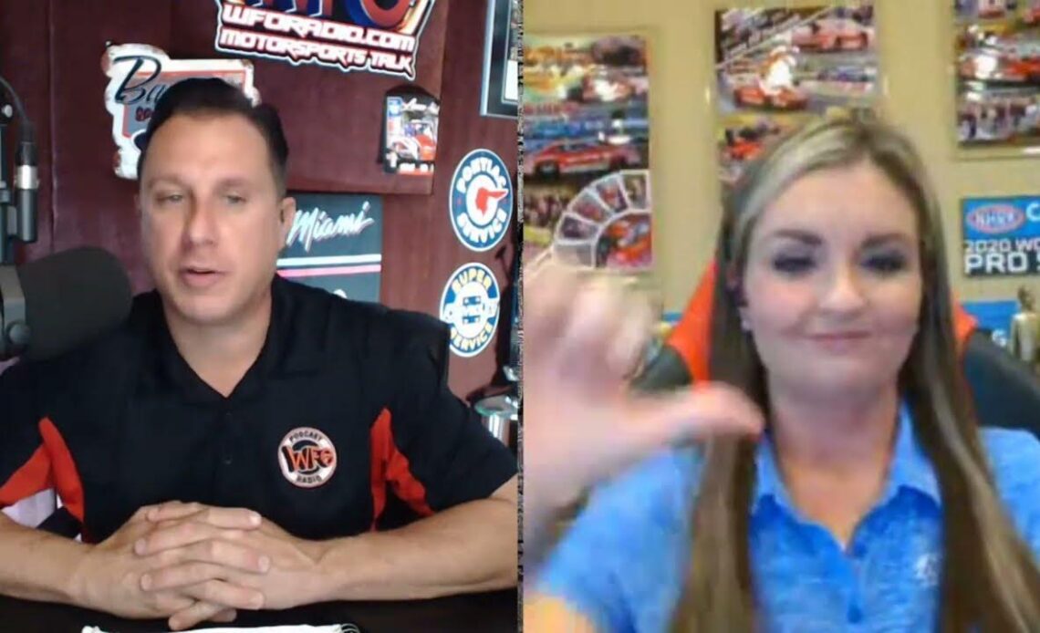 Erica Enders goes WFO! NHRA Fall Nationals Pro Stock winner interview with Joe Castello