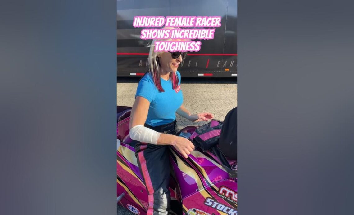 Injured Female Racer Shows Incredible Toughness!