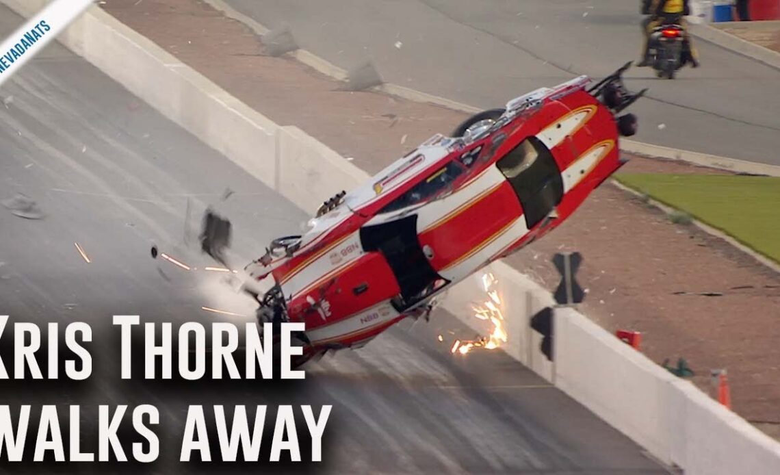 Kris Thorne walks away from spectacular crash