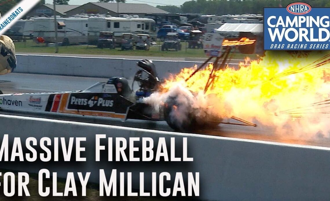 Massive fireball for Clay Millican at Lucas Oil Nationals