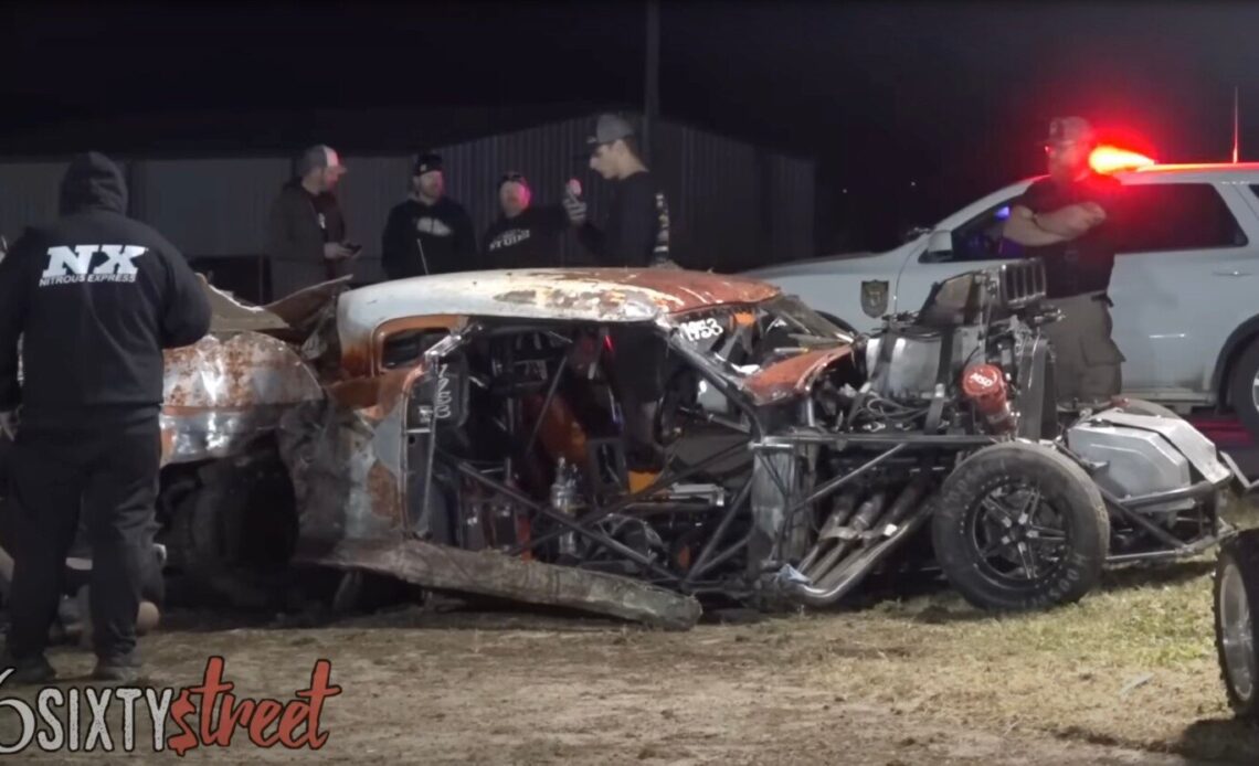 Supercharged 'Stude Crashes Wildly At Legal Street Race