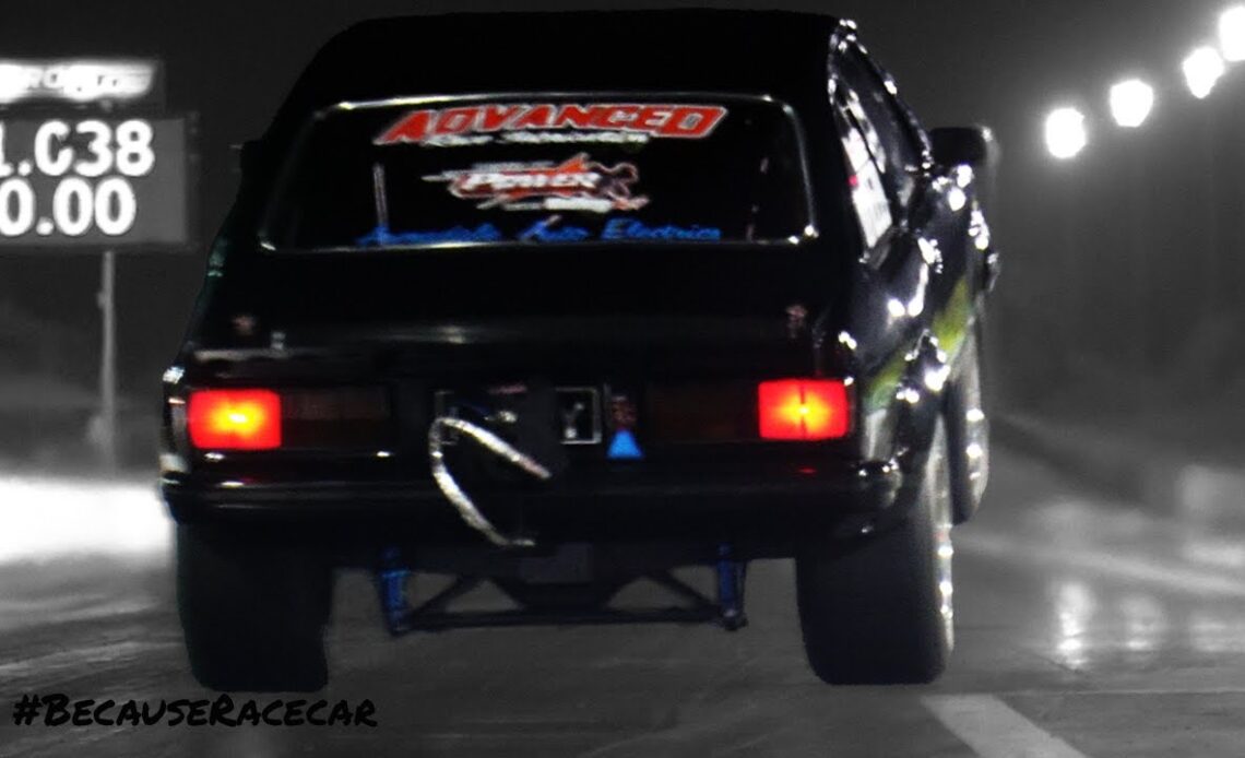 Wheels UP in the 800HP+ F-1A Procharged Torana!  406ci SBC "FUGLY" at the Radial Prepped Track Hire!