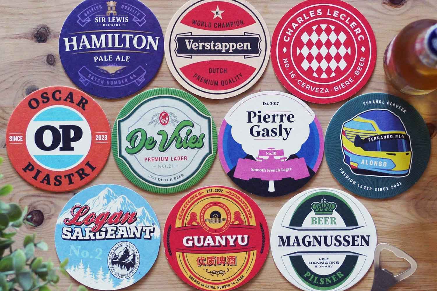 Formula 1 driver beer mats