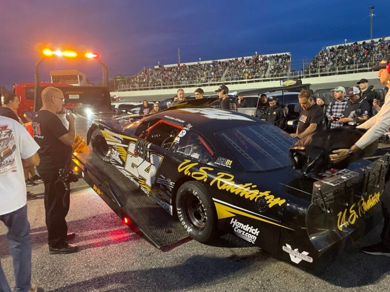 William Byron's wrecked Snowball Derby car