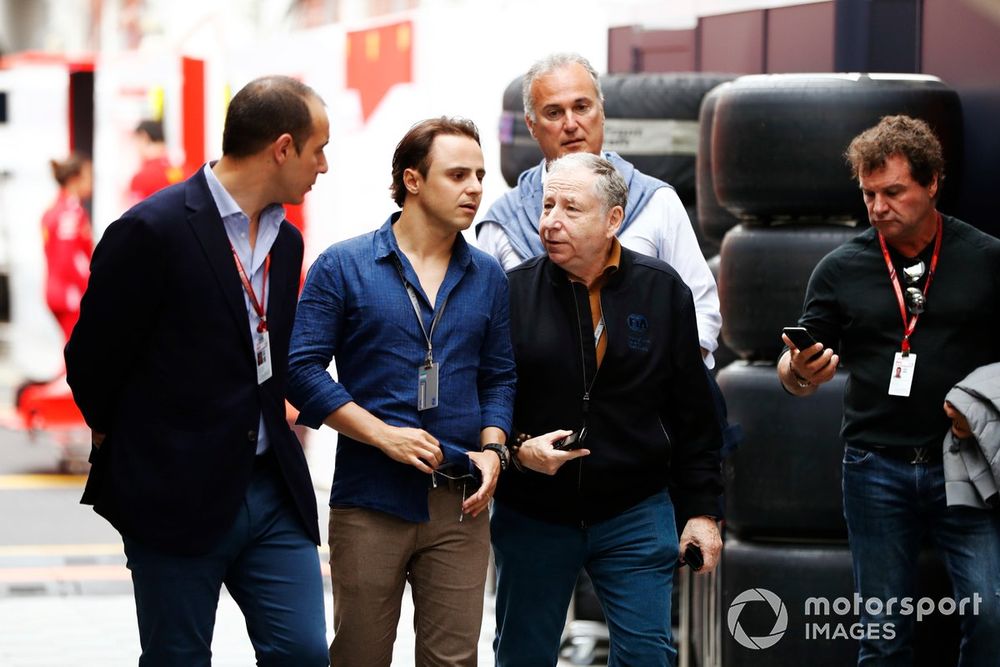 Felipe Massa and Jean Todt, former president, FIA, in the paddock