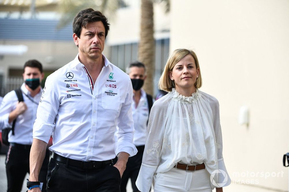 Toto Wolff, Team Principal and CEO, Mercedes AMG, wife and Susie