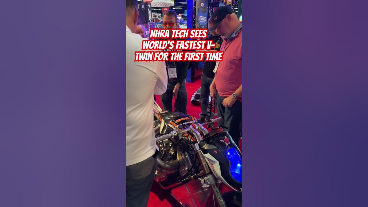 NHRA Tech Sees World's Fastest V-Twin Motorcycle for the first time!