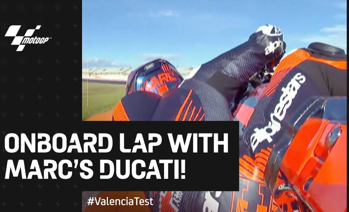 Onboard lap at Valencia with Marc Marquez & his Ducati! 🏍️ | #ValenciaTest