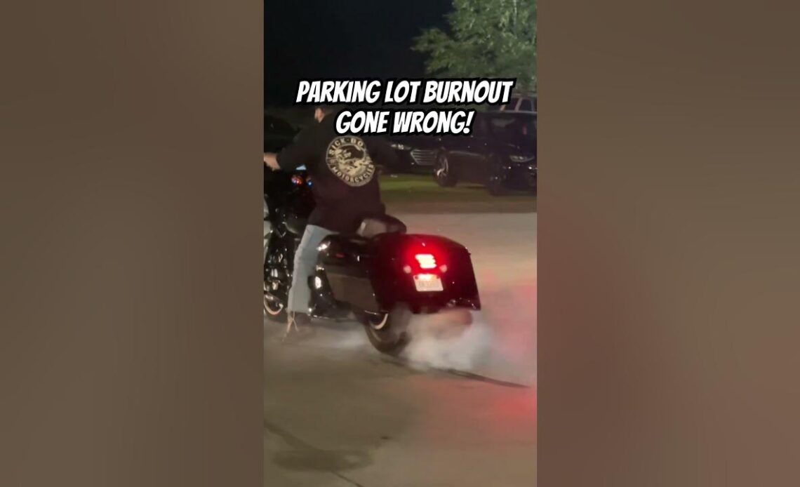 Parking Lot Burnout Gone Wrong!
