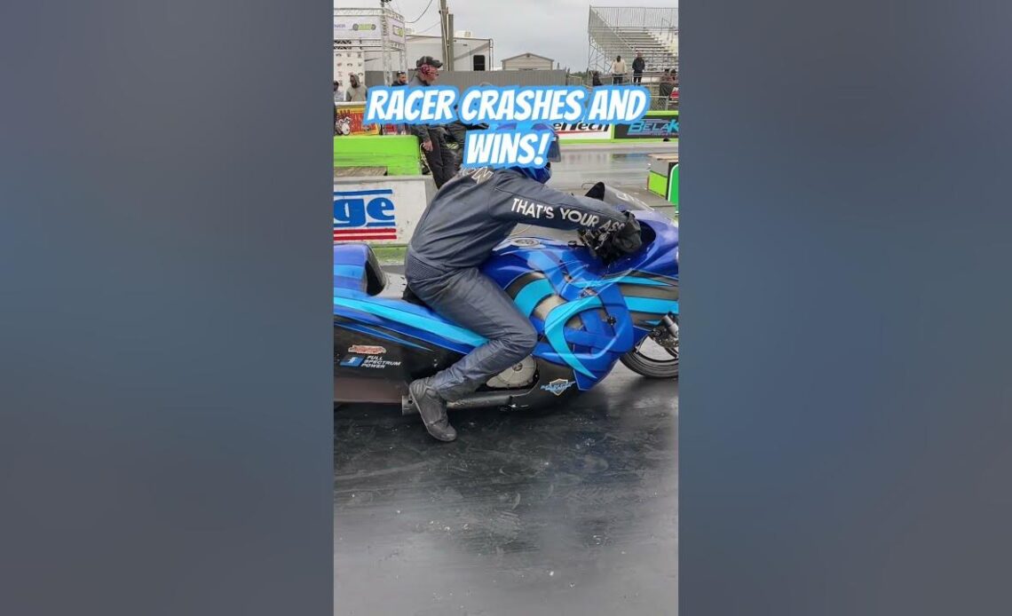 Racer Crashes and Wins!