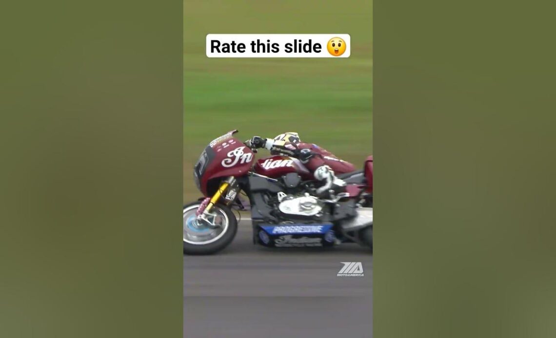 🔥 to 🔥🔥🔥 What do you rate this epic rear slide by Jeremy McWilliams? #Baggers #motoamerica