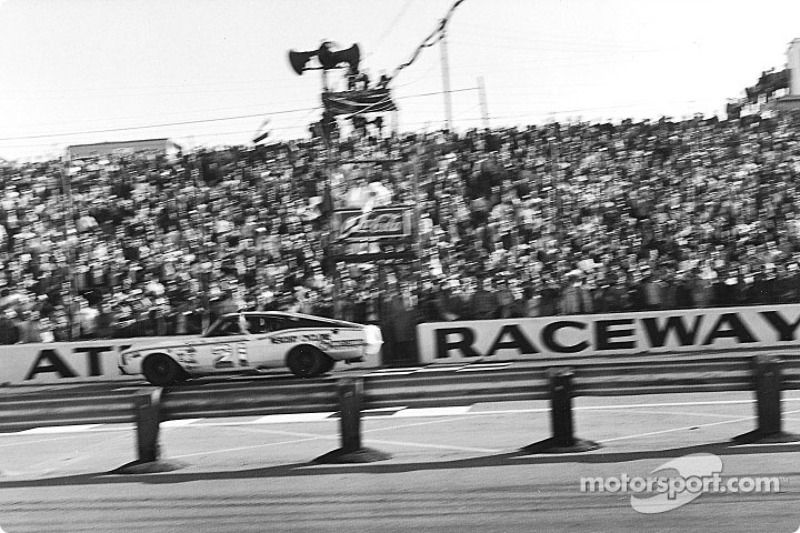 Cale Yarborough takes the checkered flag in his third consecutive victory
