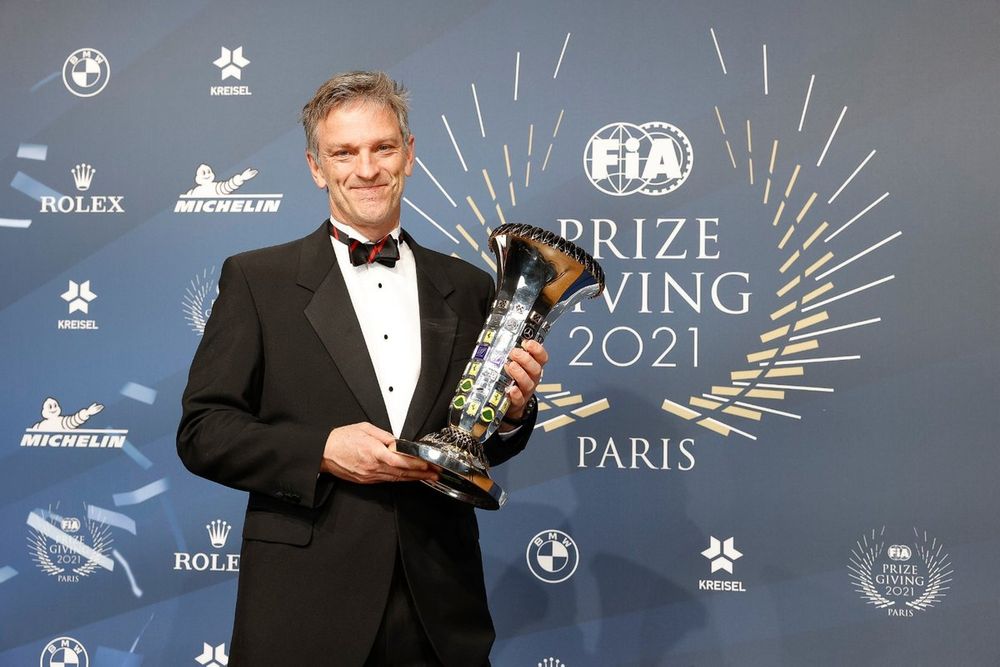 James Allison, Technical Director, Mercedes with the F1 constructor trophy