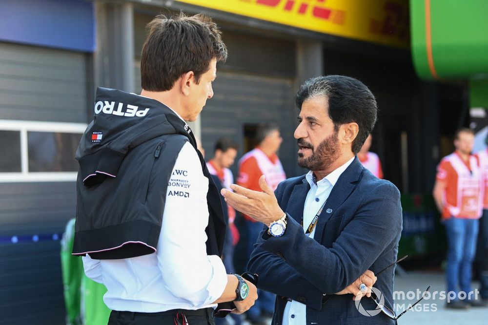 Toto Wolff, Team Principal and CEO, Mercedes AMG, with Mohammed bin Sulayem, President, FIA