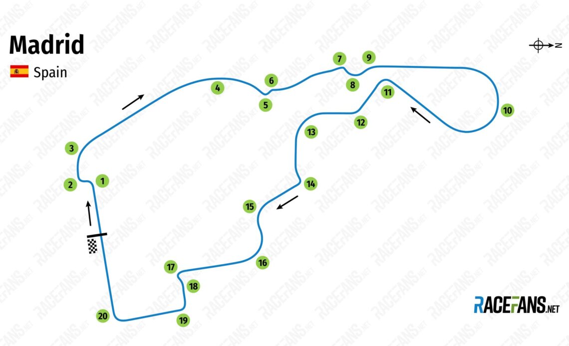 Ifema Madrid Circuit - track map